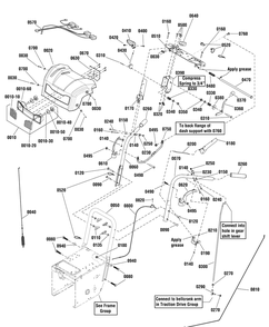 Handles And Controls Group Diagram and Parts List for 1696156-01-BM1227MD 2014 Briggs and Stratton Snow Blower